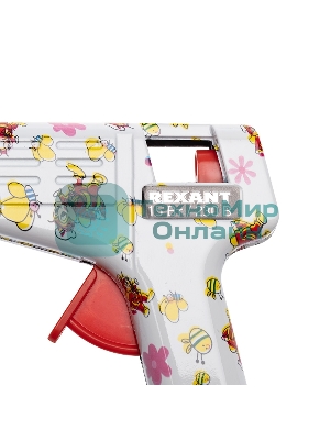 Клеевой пистолет Rexant, 15 Вт, Ø7 мм + набор цветных стержней 12 шт, блистер