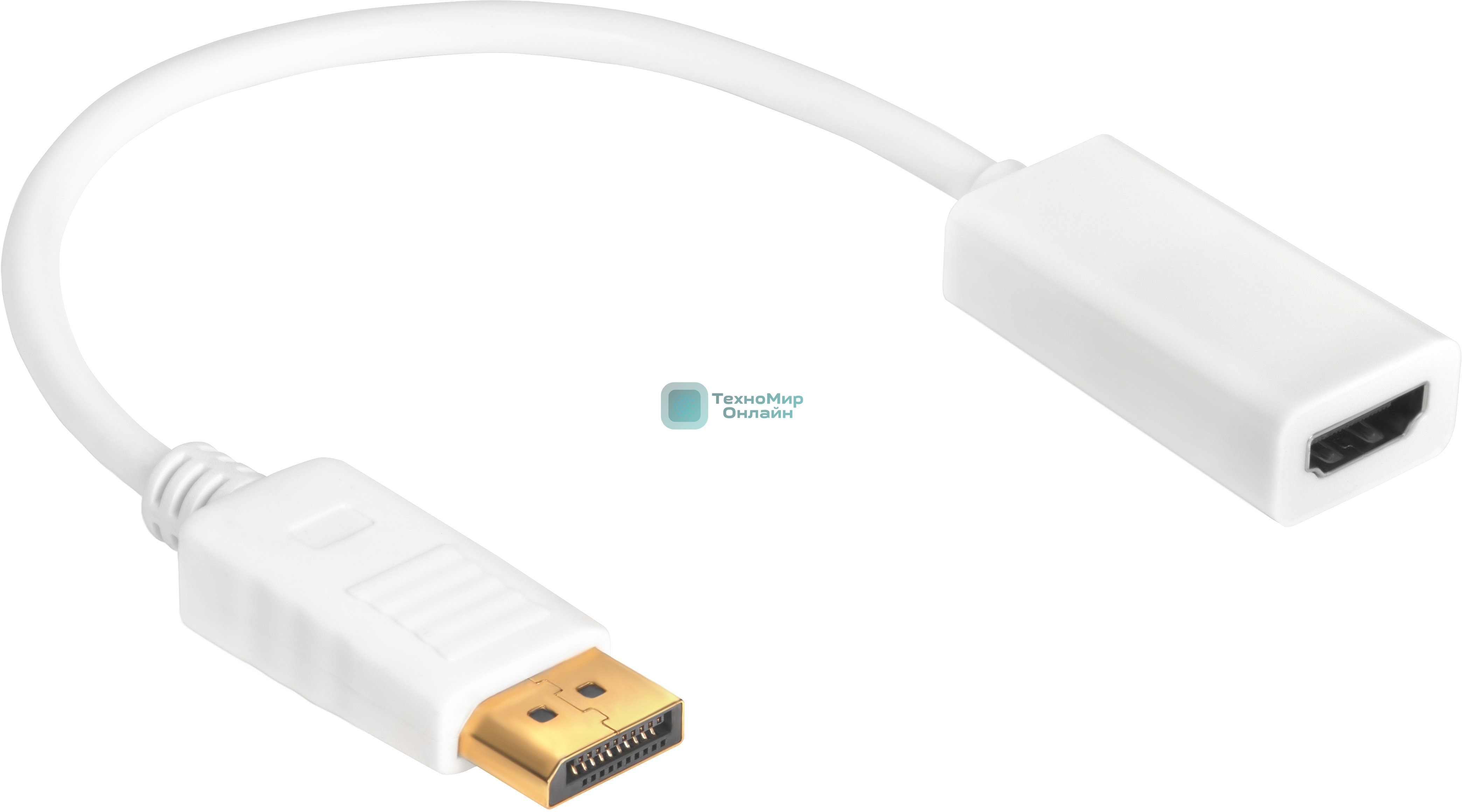 Переходник Greenconnect Переходник белый 0.10m Active DisplayPort/HDMI v1.2/v1.4 20M/19F (GCR-ADP2MHDW)
