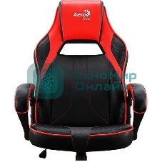 Кресло игровое AEROCOOL AС40C AIR, на колесиках, полиуретан, черный/красный aс40c black red