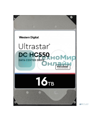 Жесткий диск Western Digital Original SATA-III 16Tb 0F38462/0F38468 WUH721816ALE6L4 OEM Ultrastar DC HC550 (7200rpm) 512Mb 3.5