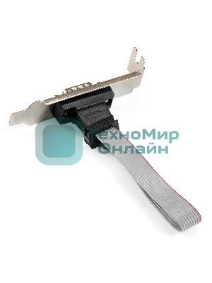 Планка портов в корпус 1xCOM ExeGate BrctDB91-LP (Com 10-pin (F) --> RS232 DB9 Male, кабель 20 см, Low Profile)