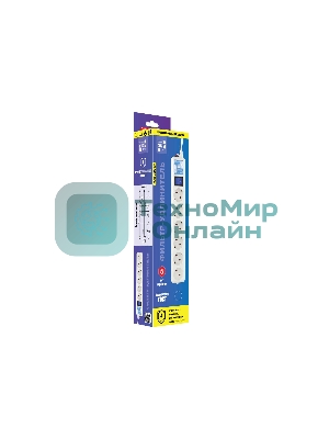 Сетевой фильтр PowerCube, PC PRO, 5 м, 6р, белый, 16А, SPL6-16-P-5M