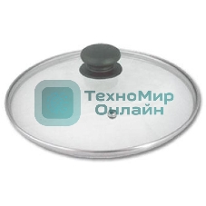 Крышка стеклян. TimA 4726 с ручкой с металл/обод 26см низ