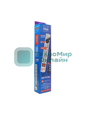 Сетевой фильтр PowerCube Фильтр-удлинитель (SPG(5+1)-16B-5M) 6 розеток, 5м,16А/3,5 кВт, белый