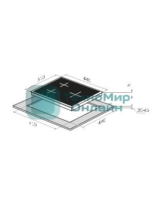 Газовая варочная панель Maunfeld EGHE.43.33CW/G, 3 конфорки, эмалированная сталь, белый