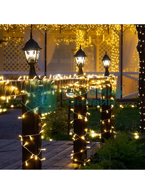 Гирлянда Neon-night Нить 10 м, 200 LED, прозрачный ПВХ, цвет свечения теплый белый