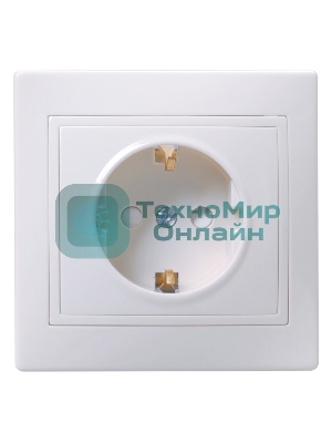 Розетка 1-м СП Кварта 16А РСш10-3-КБ защ. шторки с заземл. IP20 белый IEK ERK11-K01-16-DM