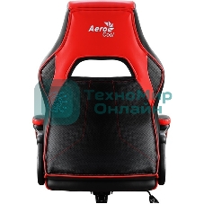 Кресло игровое AEROCOOL AС40C AIR, на колесиках, полиуретан, черный/красный aс40c black red