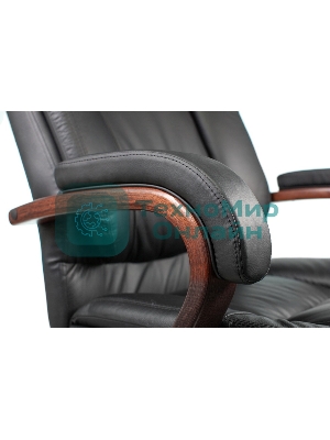 Кресло Бюрократ T-9925WALNUT/BLACK черный, кожа