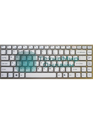 Клавиатура для ноутбука Sony Vaio VPC-Y белый с серебристой рамкой