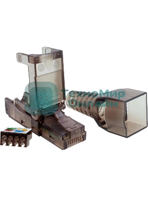 Коннектор Suprlan 10-0239-1, UTP cat.6a RJ45, с защитным колпачком, прозрачный