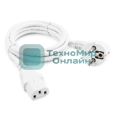 Кабель питания Cablexpert PC-186W Schuko-C13, 3x0.5мм2, 6A, с заземлением, 1.8м, белый, пакет