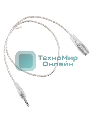 Кабель-удлинитель аудио Buro Jack/Plug 3.5мм (f) 1м. прозрачный