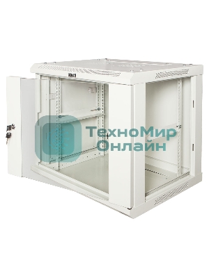 Шкаф настенный серии Pro, 6U 600x600, стеклянная дверь
