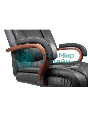 Кресло Бюрократ T-9925WALNUT/BLACK черный, кожа