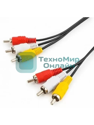 Кабель GoPower 3XRCA (M)-3XRCA (M) 5.0M 00-00027486 черный