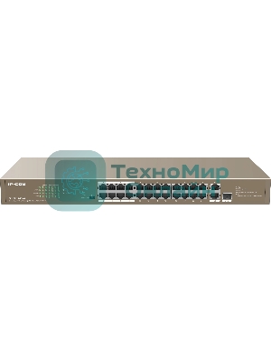 Коммутатор IP-COM F1126P-24-250W PoE неуправляемый 26-Ports 10/100 Mbps Base-TX + 1-Port 1000 Base-X SFP/24-Ports PoE (PoE бюджет 230W)