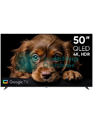 Телевизор TopDevice 50'' TDTV50CQ09U черный QLED UHD 60Hz Google TV 2GB/16GB