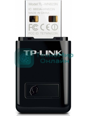 Сетевой адаптер TP-Link SOHO TL-WN823N Беспроводной USB мини адаптер 300 Мбит/с стандарта N c кнопкой QSS(Realtec)