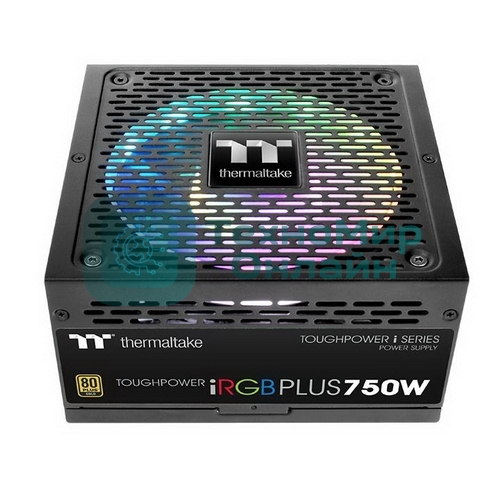 Блок питания Thermaltake Toughpower iRGb PLUS 750W RTL (PS-TPI-0750F3FDGE-1), 750Вт, 80 PLUS Gold, 140мм, модульный, черный