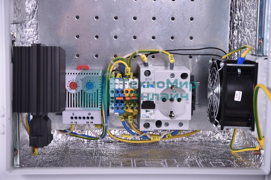 Шкаф ЭКОНОМ уличный всепогодный настенный укомплектованный (В400 Ш400 Г250), комплектация T2-IP65