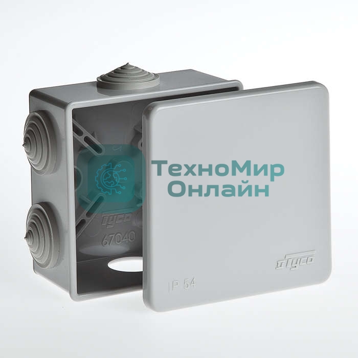 Коробка расп. для о/п Рувинил 67040 Тусо 85х85х40мм, 6 вводов, IP54