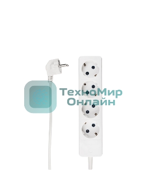 Удлинитель PROconnect OPTIMA 4 гнезда, 5 м, 2х0.75 мм², б/з, белый