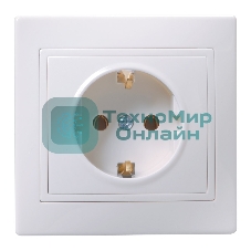 Розетка IEK ERK14-K01-16-DM РС10-3-КБ 1местн. c з/к без защ.штор. 16А КВАРТА (белый)