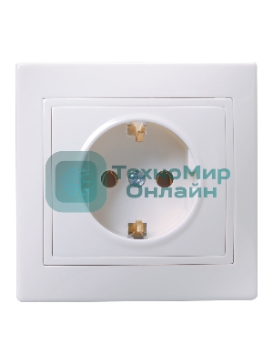 Розетка IEK ERK14-K01-16-DM РС10-3-КБ 1местн. c з/к без защ.штор. 16А КВАРТА (белый)