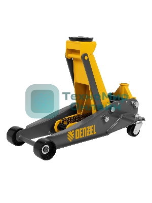 Домкрат гидравлический подкатной Denzel 3 т, 125-470 мм, быстрый подъем, проф.