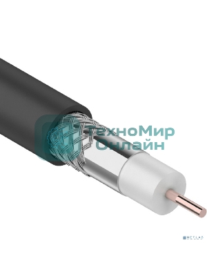 Кабель коаксиальный PROconnect RG-6U, 75 Ом, CCS/Al/Al, 48%, бухта 100 м, черный OUTDOOR