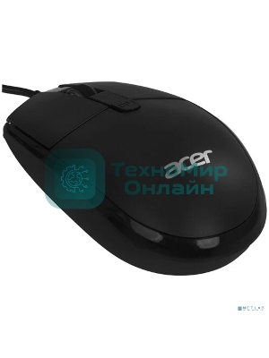 Мышь проводная Acer OMW401 черный, 2000 dpi, USB, кнопки - 4