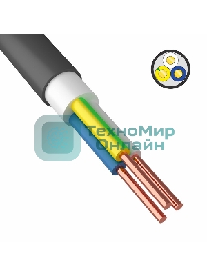 Кабель силовой медный ВВГ-Пнг(А)-LS 3x2,5 мм² 100 м, ГОСТ 31996-2012, ТУ 16.К71-310-2001