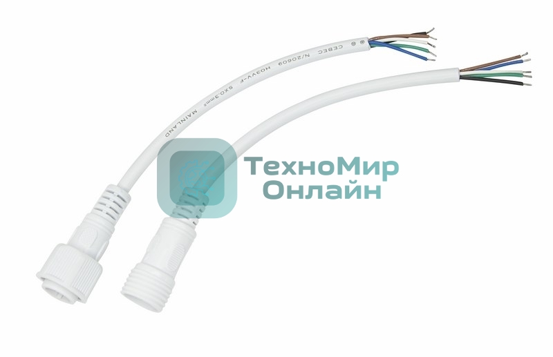 Соединительный кабель Rexant (5pin) герметичный (IP67) 5х0.5мм² белый