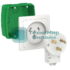 Комплект силовой СП BLANCA 32А 250В монтажная коробка + розетка + вилка бел. SchE BLNSK013231