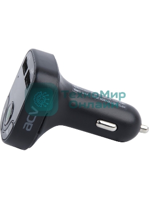 Автомобильный FM-модулятор ACV FMT-120B черный MicroSD BT USB (37574)
