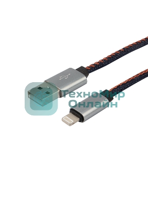 Кабель Rexant USB кабель для iPhone 5/6/7 моделей, шнур в джинсовой оплетке