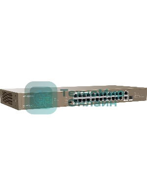 Коммутатор IP-COM F1126P-24-250W PoE неуправляемый 26-Ports 10/100 Mbps Base-TX + 1-Port 1000 Base-X SFP/24-Ports PoE (PoE бюджет 230W)