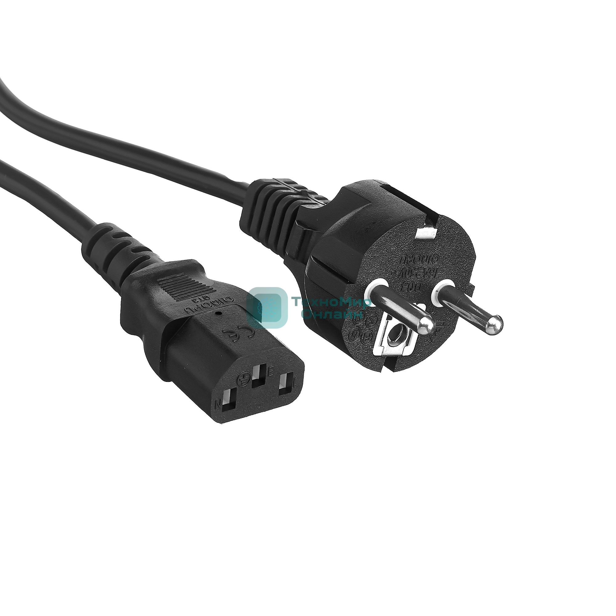 Кабель питания ExeGate Power PC-3P (Евровилка Schuko->С13) VDE-250V-3*0.75-CU, 10A, черный, 3м