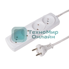 Удлинитель PROconnect OPTIMA 4 гнезда, 3 м, 2х0.75 мм², б/з, белый