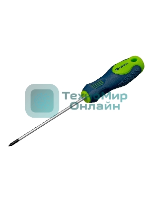 Отвертка Сибртех, PH0 х 100 мм, CrV, двухкомпонентная рукоятка