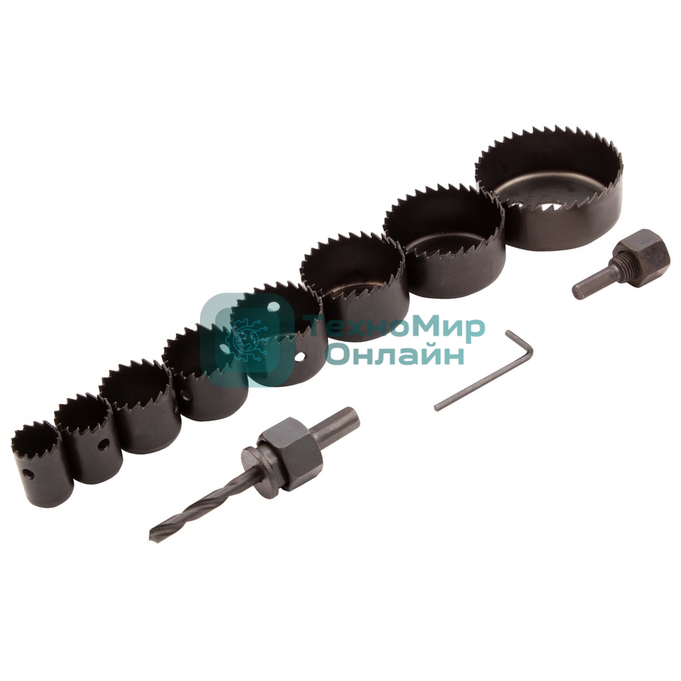 Набор кольцевых пил Matrix по дереву, 19-64 мм 11 предм