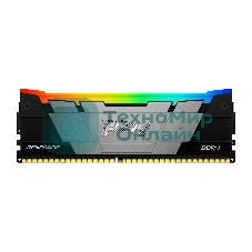 Оперативная память Kingston Fury Renegade RGB, DDR4, 64Gb (4x16Gb), 3200MHz, CL16, DIMM, с радиаторами, RGB, серый/черный