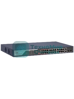 Коммутатор Hikvision DS-3E0326P-E(C) (L2) 24x1 Гбит/с 2xКомбо(1000BASE-T/SFP) 2SFP 24PoE 370W неуправляемый