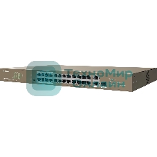 Коммутатор IP-COM F1126P-24-250W PoE неуправляемый 26-Ports 10/100 Mbps Base-TX + 1-Port 1000 Base-X SFP/24-Ports PoE (PoE бюджет 230W)