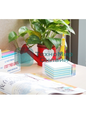 Блок самоклеящийся бумажный Stick`n 21425 200 листов, 70 г/м2, в подставке 76x76мм,+25x76мм,+закладки, 5 цветов