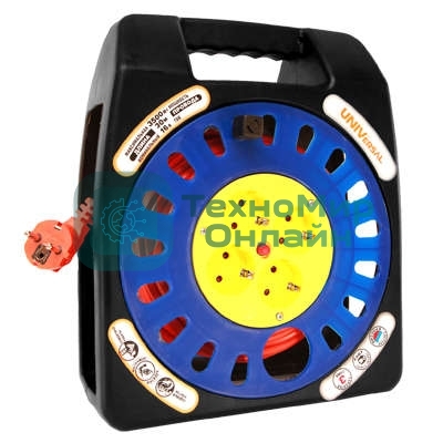 Удлинитель 4х30 м с заземл. 16А IP20 У16-012 термо ПВС 3х1 в закрытом корпусе защ. шторки UNIVersal 1674