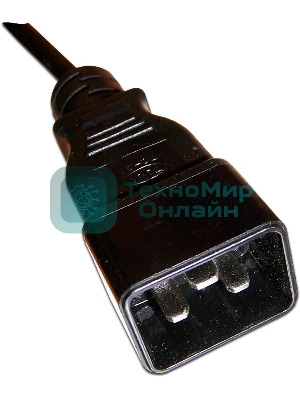 Шнур питания С13-C20, 3х0.75, 220В, 10А, черный, 3 метра