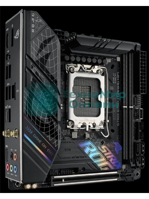 Материнская плата ASUS ROG STRIX B760-I GAMING WIFI, LGA 1700, Intel B760, 2xDDR5, 4xSATA, 2xM.2, 1xPCIe 5.0 x16, 1xHDMI, 1xDP, 1x 2.5Gb LAN, 3xUSB-A 2.0, 3xUSB-A 3.2 Gen 1, 1xUSB-C 3.2 Gen 1, 1xUSB-C 3.2 Gen 2x2, 5x3.5 мм, 7.1, Mini-ITX