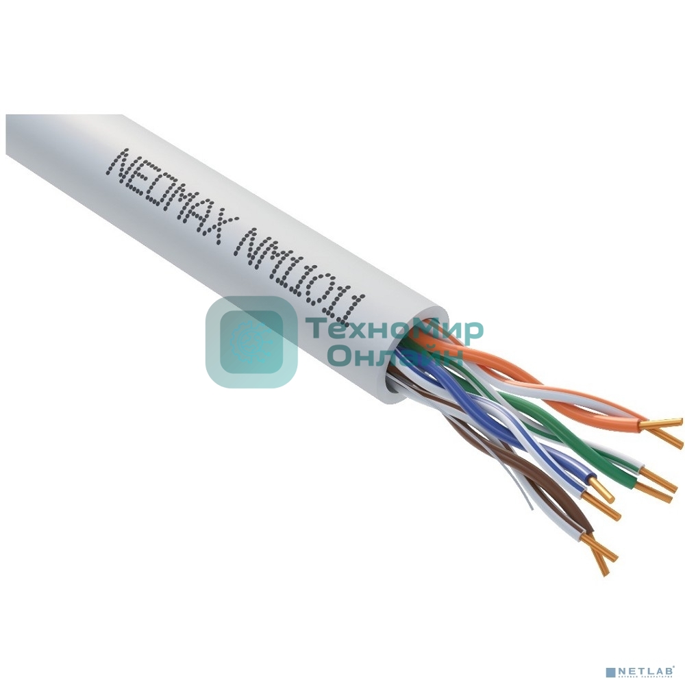 Кабель NEOMAX NM11011 U/UTP cat.5e 4 пары (305 м) 0.48 мм (24 AWG) Медь LSZH, серый
